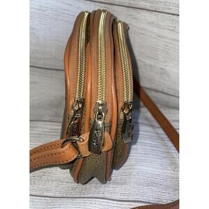 Valentina Crossbody Purse Gray Taupe Triple Zip